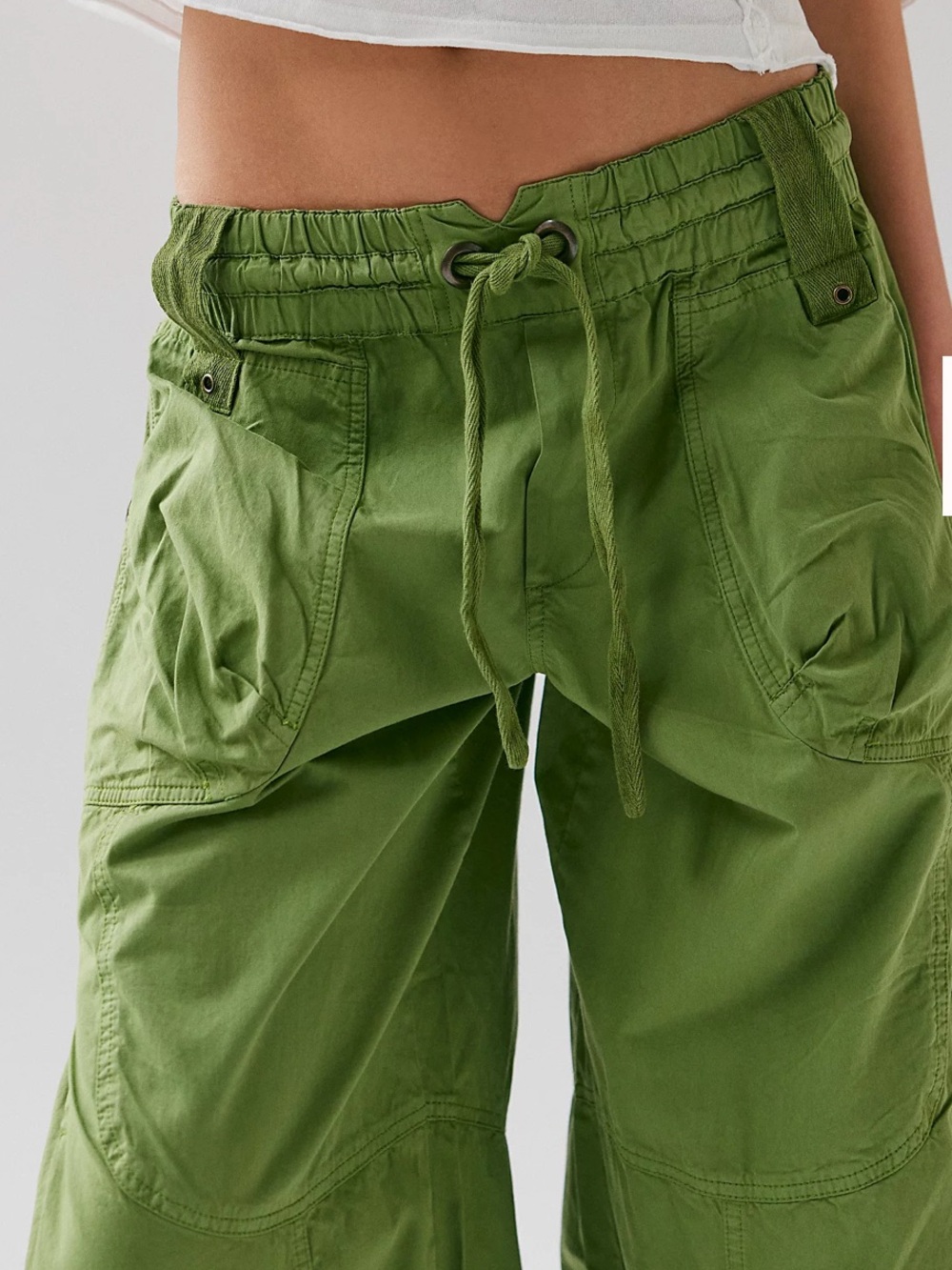 Free People Onset Pull-On Cargo Pants Green Large - Picture 3 of 15